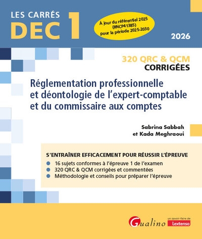Dec 1 - qrc et qcm corrigées - réglementation professionnelle et déontologie de l'expert-comptable et du commissaire aux comptes - Image principale