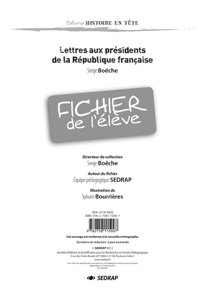 Lettres aux presidents de la republique fra - fichier - Image principale