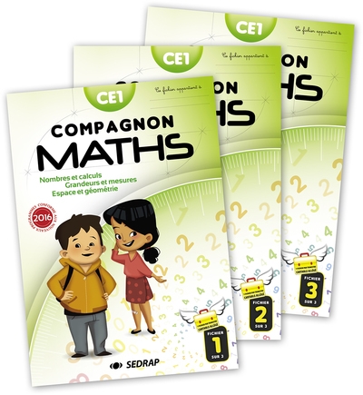Compagnon maths ce1 - fichiers eleve 3 vol - edition 2016 - Image principale