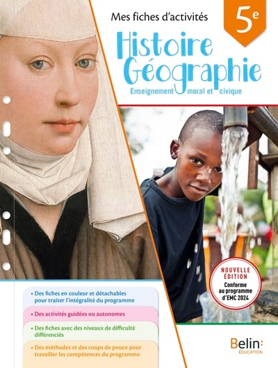 Mes fiches d'activités histoire géographie emc 5e 2024 - Image principale