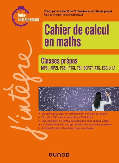 Cahier de calcul en maths - classes prépas - Image principale