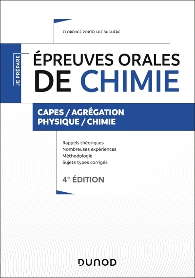 Épreuves orales de chimie - 4e éd. - capes/agrégation - Image principale