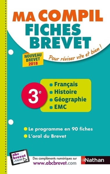 Ma compil fiches brevet - français histoire géographie emc 3ème - Image principale