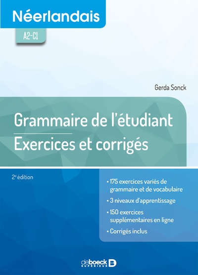 Néerlandais - grammaire de l'étudiant: exercices et corrigés - Image principale