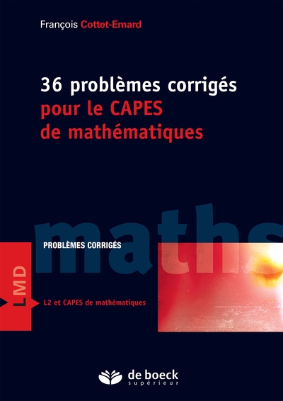 36 problèmes corrigés pour le capes de mathématiques - Image principale