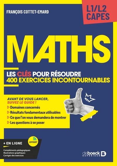 Maths - les clés pour résoudre 400 exercices de maths incontournables - Image principale