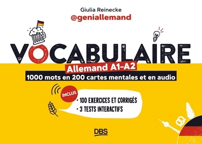 Vocabulaire allemand a1-a2 en 1000 mots, 200 cartes mentales et en audio avec geniallemand - Image principale