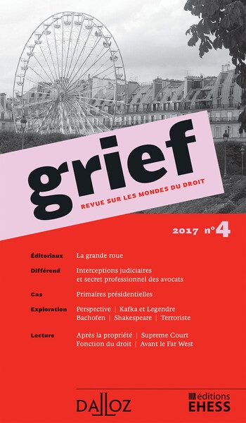 Grief. revue sur les mondes du droit 2017 - n° 4 - Image principale