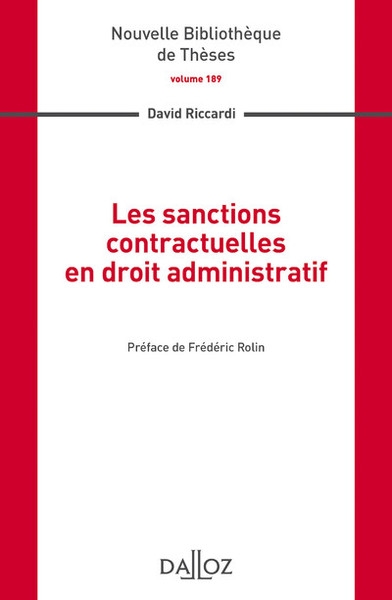 Les sanctions contractuelles en droit administratif - volume 189 - Image principale