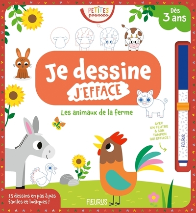 Je dessine, j'efface petites pousses les animaux de la ferme - Image principale