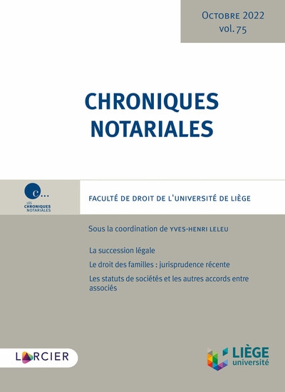 Chroniques notariales. volume 75 - Image principale