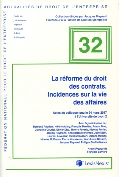 La reforme du droit des contrat. incidences sur la vie des affaires - Image principale