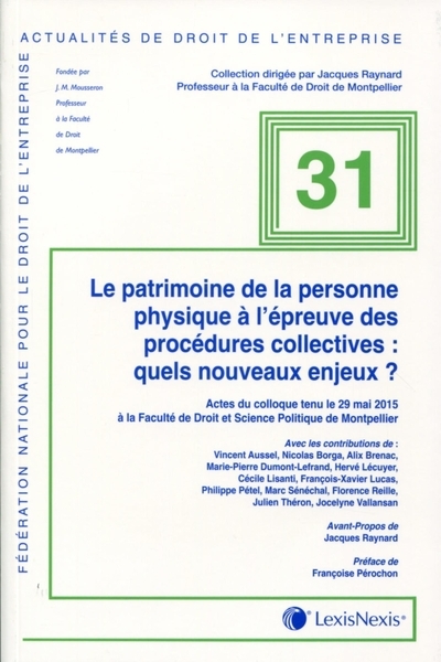 Le patrimoine de la personne physique a l epreuve des procedures collectives - Image principale
