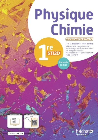 Physique-chimie 1re sti2d - livre élève - éd. 2024 - Image principale