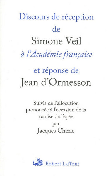 Discours de réception de simone veil à l'académie française - Image principale