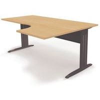 Plan compact 160X80X120 cm retour droite gris/hêtre - Image principale