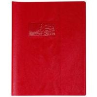 Protège-cahier grain cuir 20/100e 17x22 cm rouge (lot de 20) - Image principale