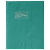 Protège-cahier grain cuir 20/100e 17x22 cm vert (lot de 20) - Image principale