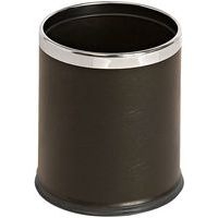 Corbeille à double paroi - aspect cuir 10L, Coloris : Noir - Image principale