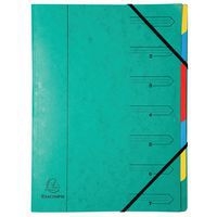 Lot de 12 trieurs agrafé avec élastiques 7 compartiments Vert - Image principale