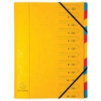 Lot de 8 trieurs agrafé avec élastiques 12 compartiments Jaune - Image principale