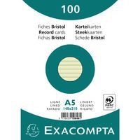 Lot de 10 paquets 100 fiches bristol ligné non perforé 148x210mm Vert - Image principale