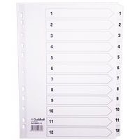 Lot de 25 Intercalaires à touches plastifiées - 12 touches 1 à 12 A4 - Image principale