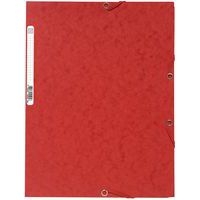 Lot de 25 chemises 3 rabats carte lustrée 400g/m2 A4 Rouge - Image principale