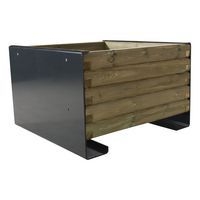 Jardinière Acmon 92 x 93 x 59 cm pin piètement acier galva laqué gris RAL 7016 - Image principale