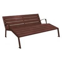 Chaise longue Silaos 3 places accoud. acier/plastique recyclé marron 8017/marron - Image principale