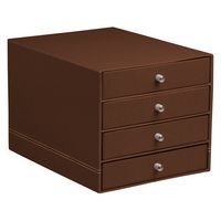 Trieur 4 tiroirs simili cuir italien bronze 24,8x32,7x22,8cm - Image principale