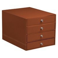 Trieur 4 tiroirs simili cuir italien cuivre 24,8x32,7x22,8cm - Image principale