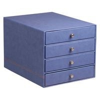 Trieur 4 tiroirs simili cuir italien saphir 24,8x32,7x22,8cm - Image principale
