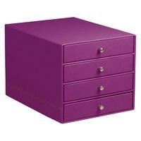 Trieur 4 tiroirs simili cuir italien violet 24,8x32,7x22,8cm - Image principale