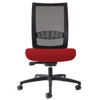 Chaise de bureau KIO dos Résille Noir assise Rouge - Image principale