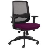 Fauteuil NOVY Eco MD résille Noir sans Têtiere avec acc Fuschia - Image principale