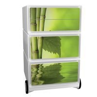 Caisson mobile Easy Office 4 tiroirs rangement corps blanc décor Zen - Image principale