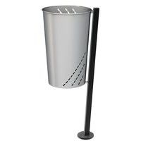 Poubelle Minimus 60 L acier alu 9006 / noir - Image principale