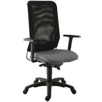 Fauteuil de bureau Diaz contact synchrone piètement noir assise coloris gris - Image principale
