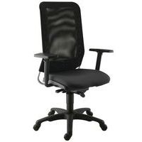 Fauteuil de bureau Diaz contact synchrone piètement noir assise coloris noir - Image principale