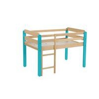 Lit gain de place Lili 120 x 60 cm piètement bleu turquoise - Image principale