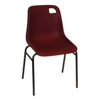Chaise coque Vanéa Bordeaux 4 pieds non accrochable Gris martelé - Image principale