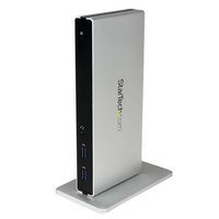 Station d'accueil USB 3.0 double affichage DVI PC portable GbE et adaptateurs - Image principale