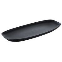 Assiette rectangulaire en porcelaine noir-Club - Image principale