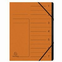 Lot de 10 Trieur agrafé avec élastiques int. noir 7 compart. A4 Orange - Image principale