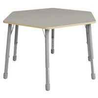 Table Eko hexagonale ø 140 cm réglable T3 à T6 - gris - Image principale