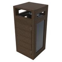 Poubelle Canopée vigipirate 130 L plexi protège pluie porte sac - marron - Image principale