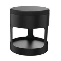 Pouf OROND mobile Noir assise enduit PVC M1 Anthracite - Image principale