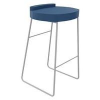 Tabouret POLO assise Pétrole pied Gris - Image principale