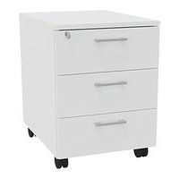 Caisson mobile bois 3 tiroirs rangement unicolore blanc - Image principale